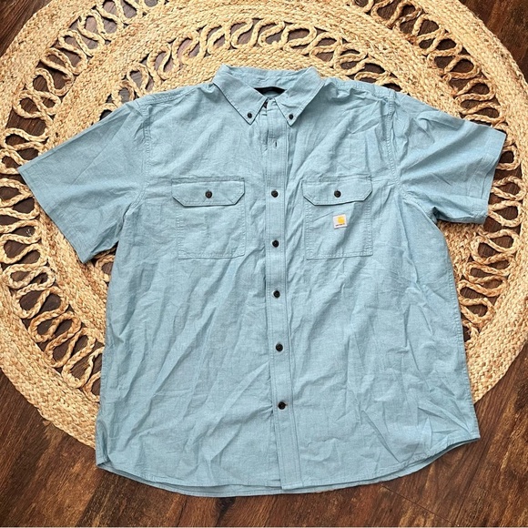 Carhartt Loose Fit Short Sleeve Button Down Pocket Shirt- Men's 2 XL - Picture 1 of 4